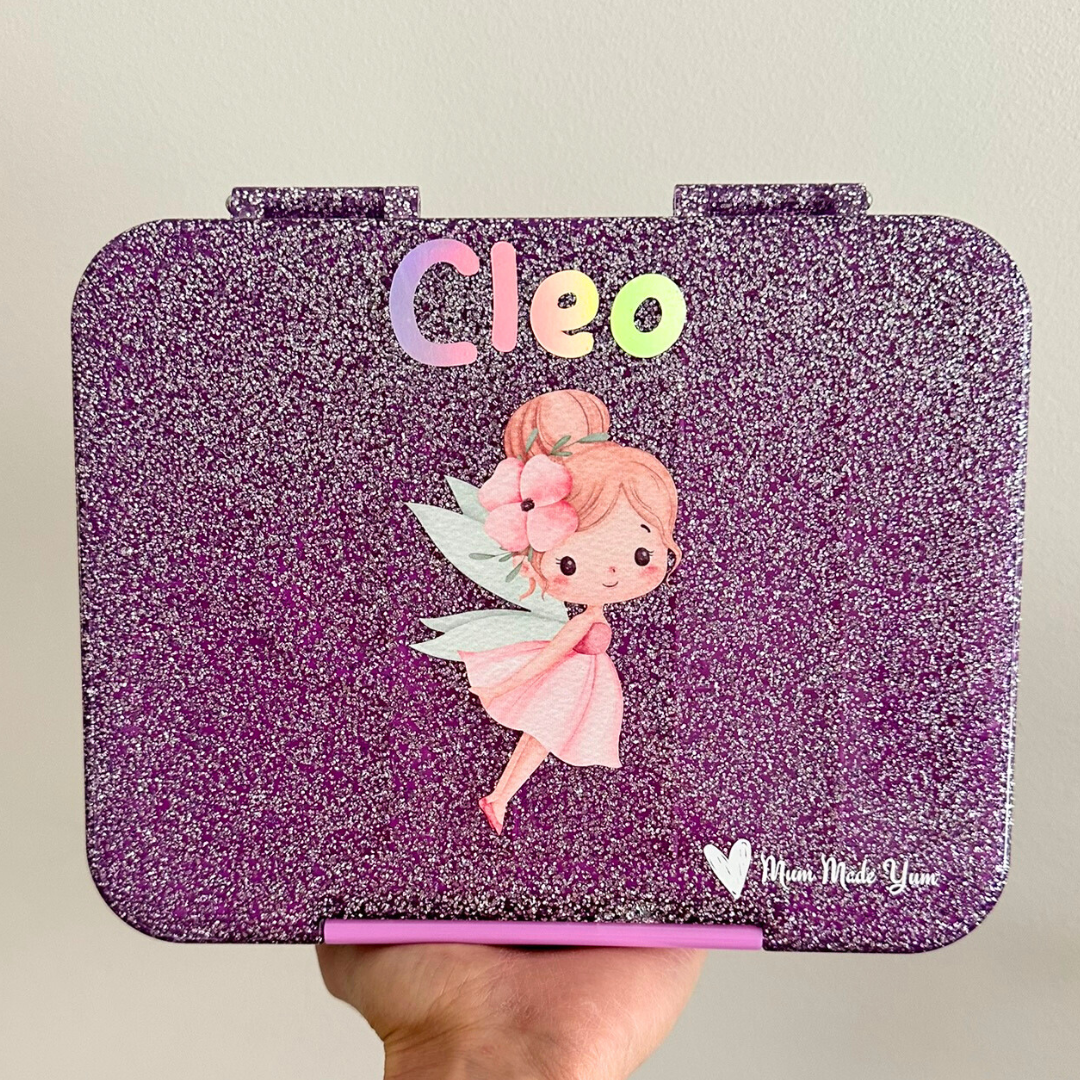 Bento Lunchbox (Large) - Sparkle Purple Fairy Garden