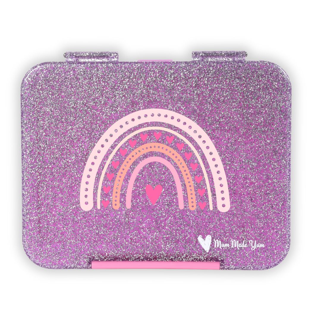 Bento Lunchbox (Large) - Sparkle Purple Rainbow Love - LIMITED EDITION