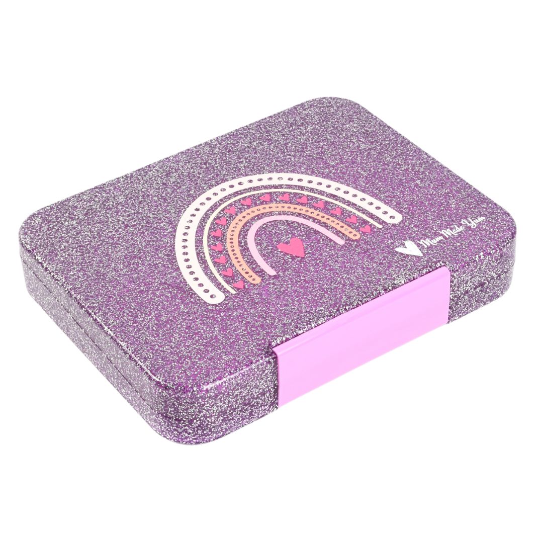 Bento Lunchbox (Large) - Sparkle Purple Rainbow Love - LIMITED EDITION