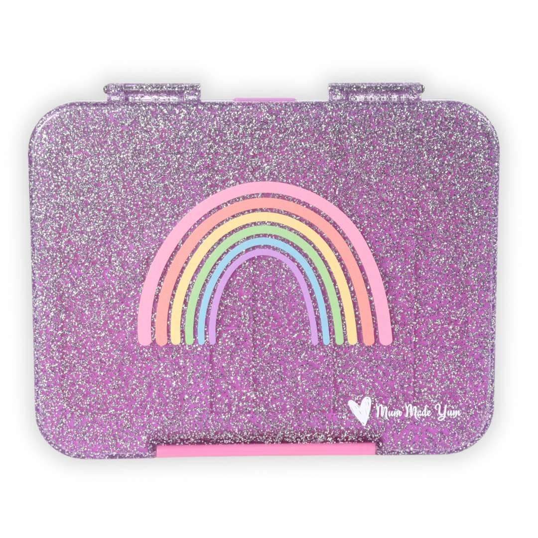 Bento Lunchbox (Large) - Sparkle Purple Rainbow 2.0