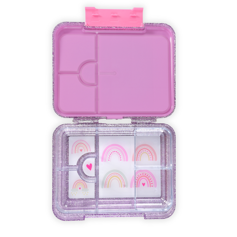 Bento Lunchbox (Large) - Sparkle Purple Rainbow 2.0