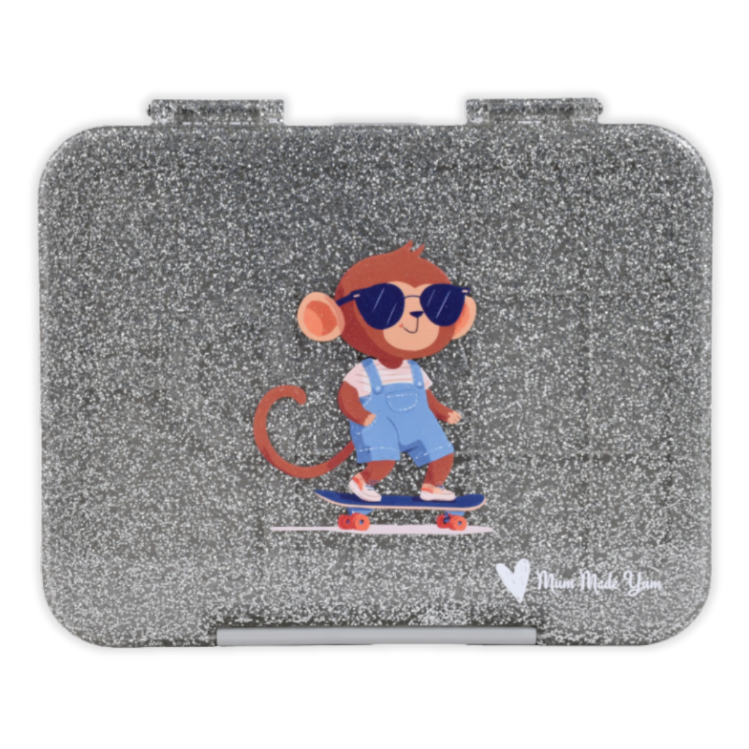 Shop Bento Lunchbox (Large) - Sparkle Silver Monkey | Mum Made Yum