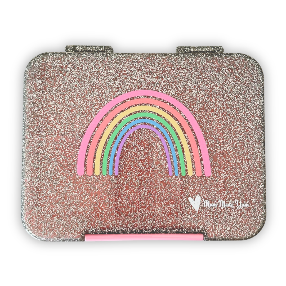 Bento Lunchbox (Large) - Sparkle Silver Rainbow