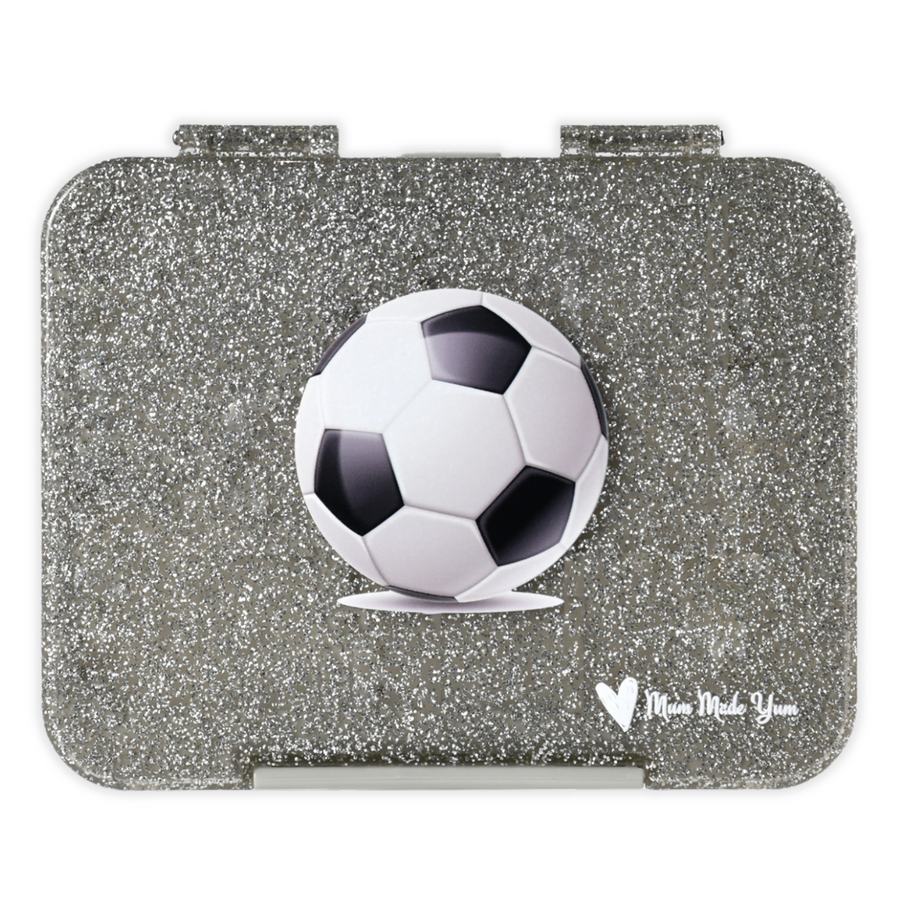 Bento Lunchbox (Large) - Sparkle Silver Soccer