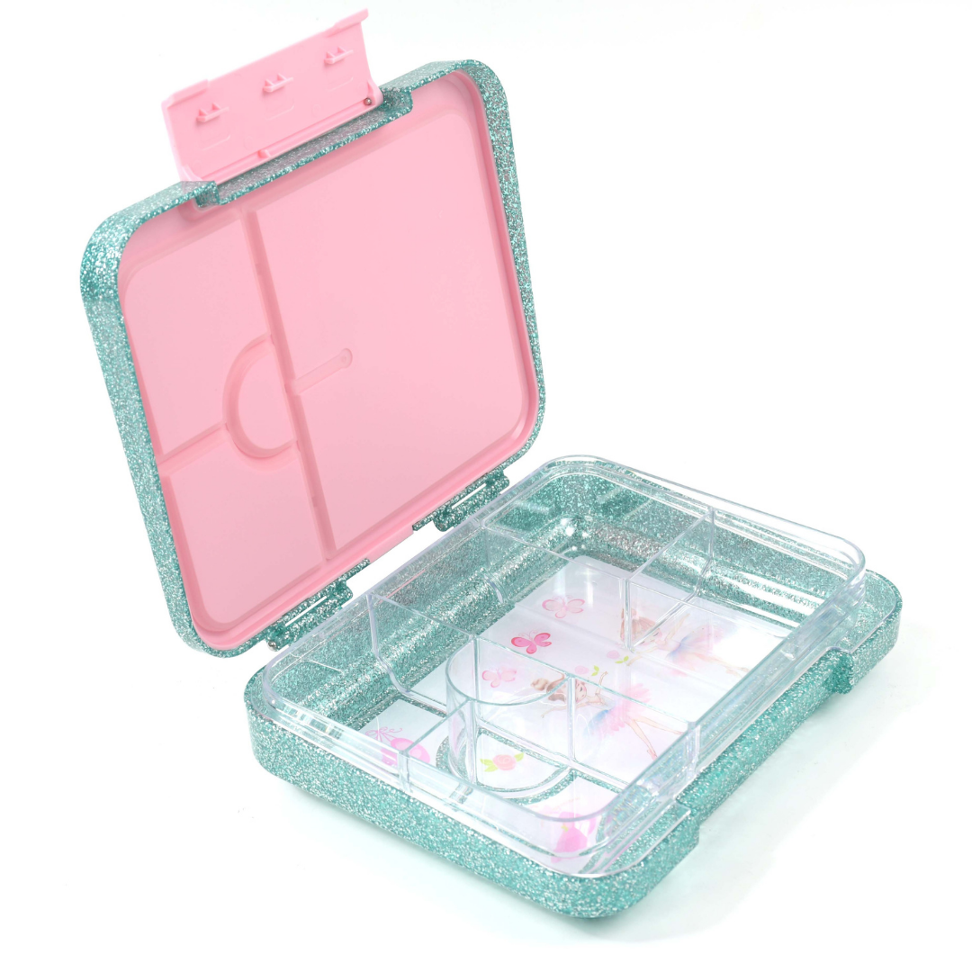 Bento Lunchbox (Large) - Sparkle Teal Ballerina3