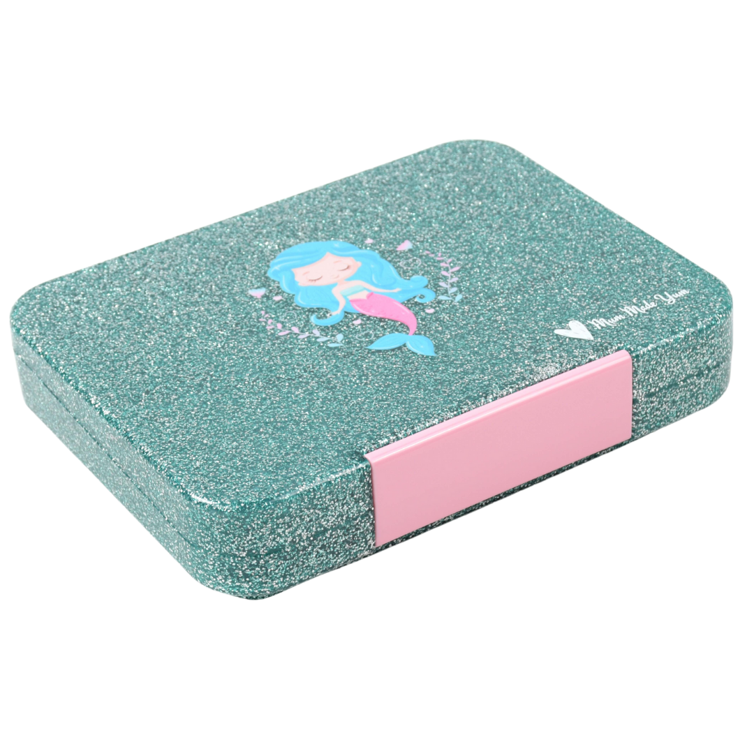 Bento Lunchbox (Large) - Sparkle Teal Mermaid4