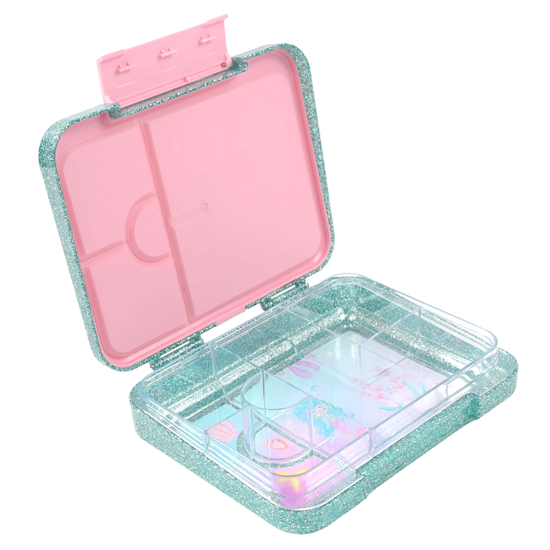 Bento Lunchbox (Large) - Sparkle Teal Mermaid3