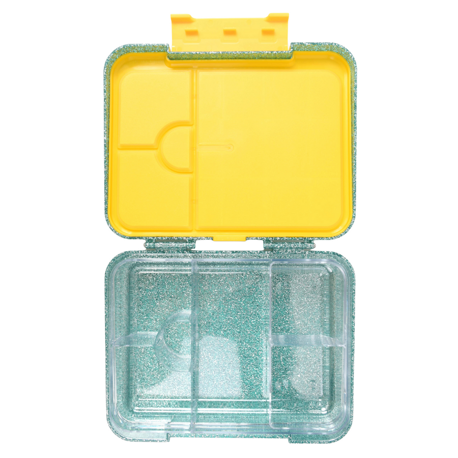 Bento Lunchbox (Large) - Sparkle Teal (Yellow Clip)
