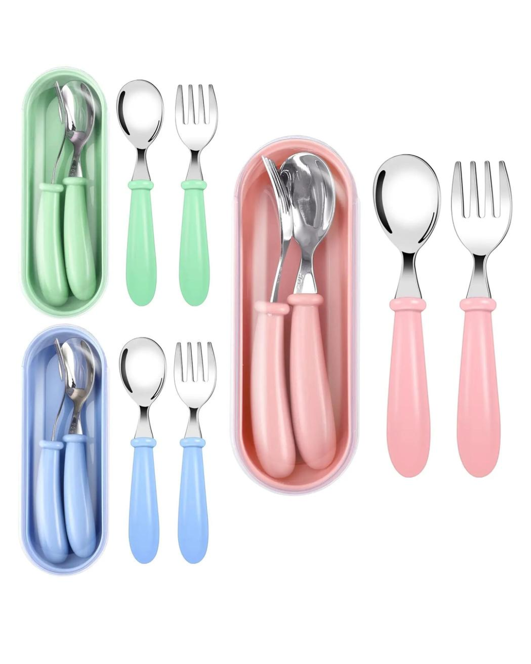Spoon & Fork Kids Mini Cutlery Set - Pink