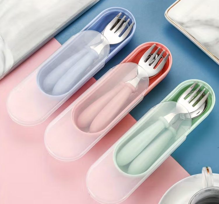 Spoon & Fork Kids Mini Cutlery Set - Blue