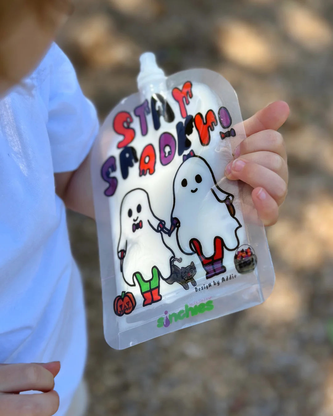 Sinchies 150ml Reusable Food Pouches - Stay Spooky Halloween - Pack: 5