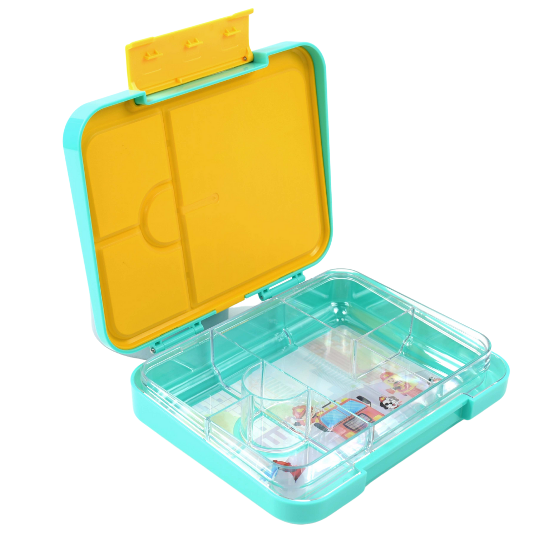 Bento Lunchbox (Large) - Teal Fire Truck 4