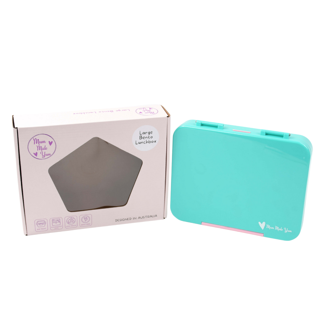Bento Lunchbox (Large) - Teal (Pink Clip)5