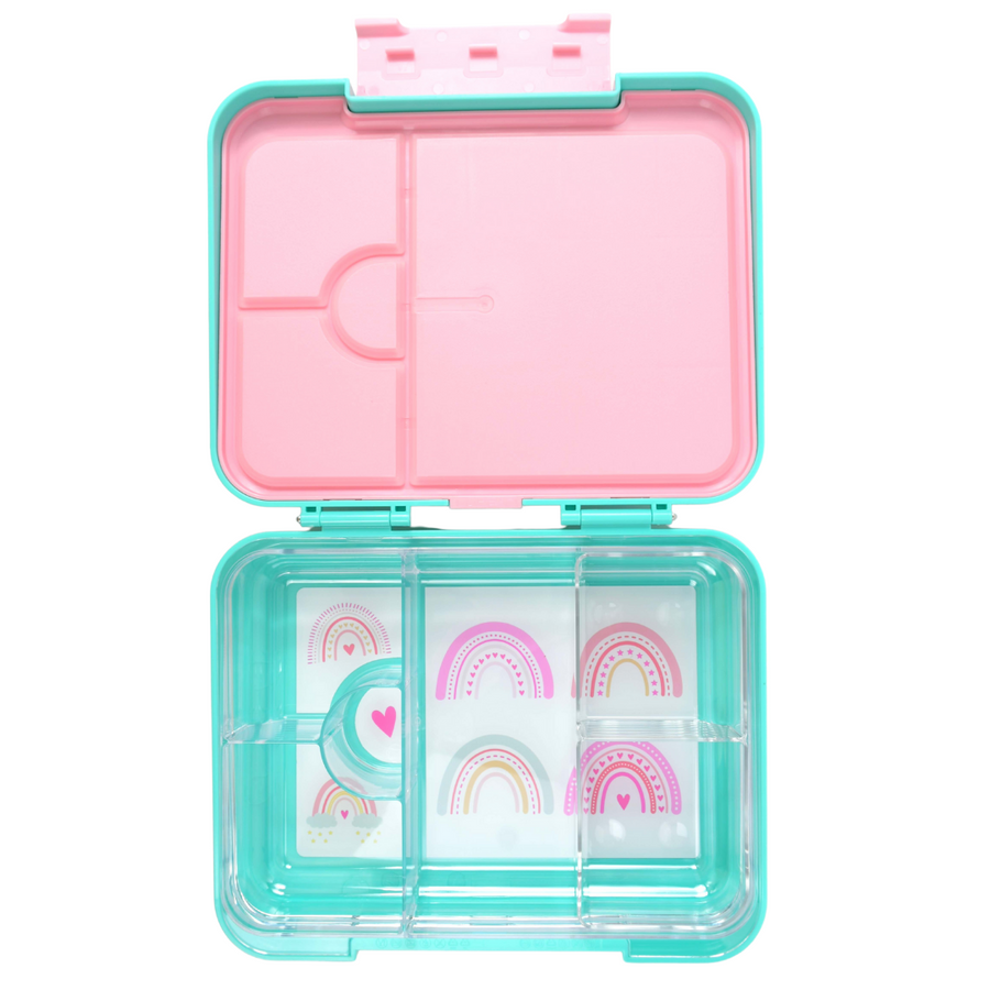 Bento Lunchbox (Large) - Teal Rainbow2