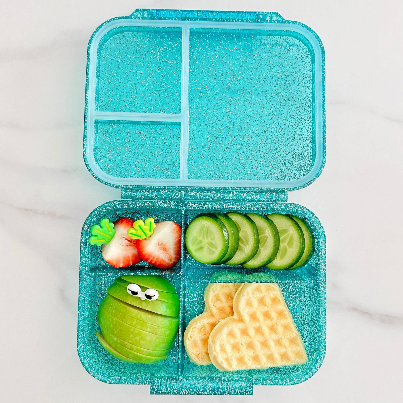 Bento Lunchbox (Mini Snack) - Sparkle Teal Rainbow