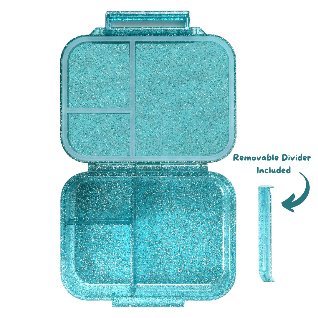 Mini Snack Bento Lunchbox - Sparkle Teal