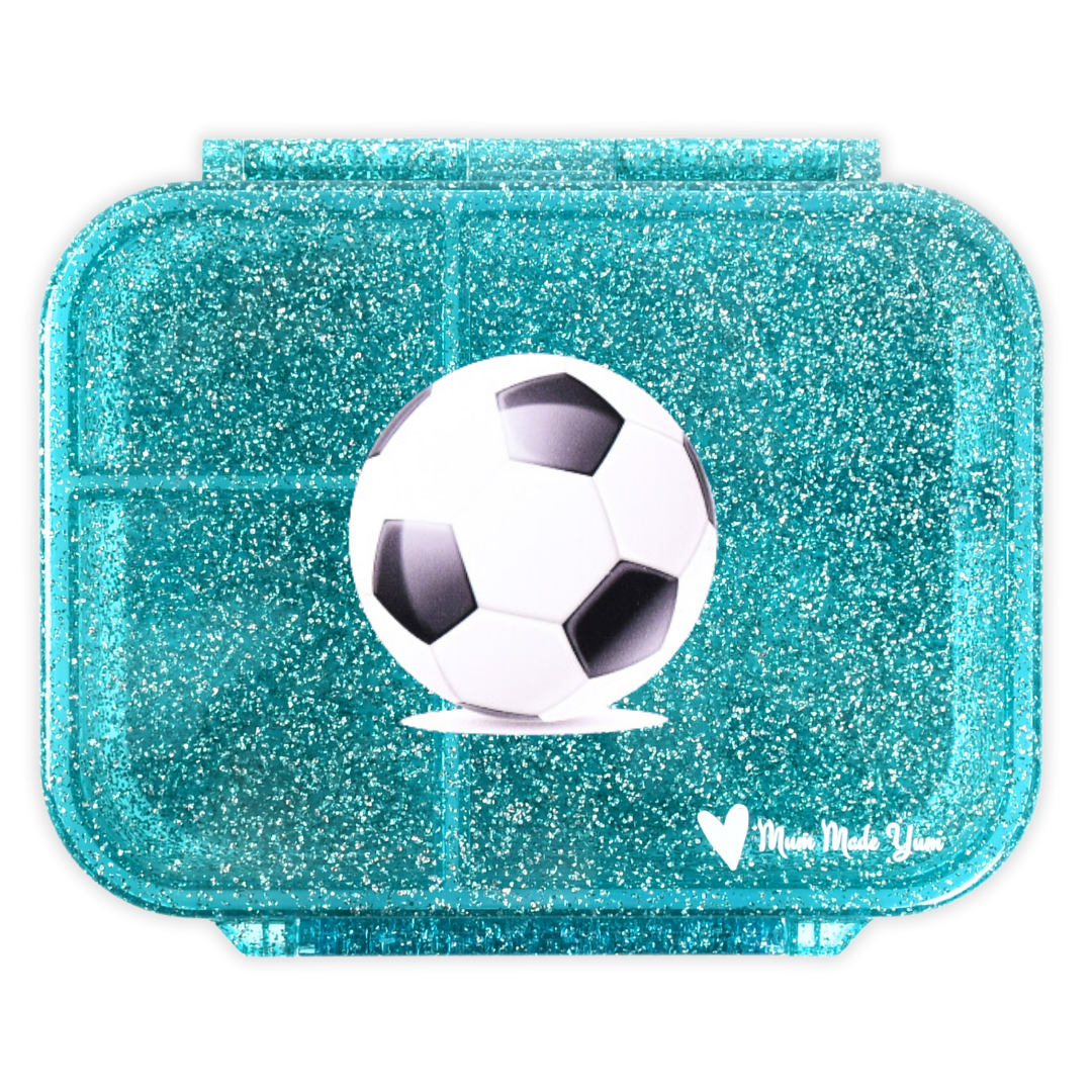 Bento Lunchbox (Mini Snack) - Sparkle Teal Soccer