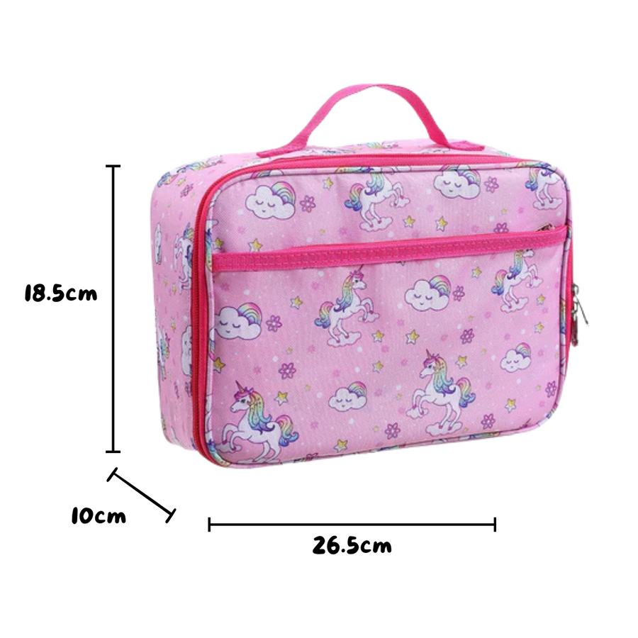 Insulated Lunch Cooler Carry Bag – Pink Unicorn