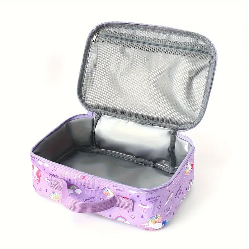 Insulated Lunch Cooler Carry Bag – Purple Unicorn