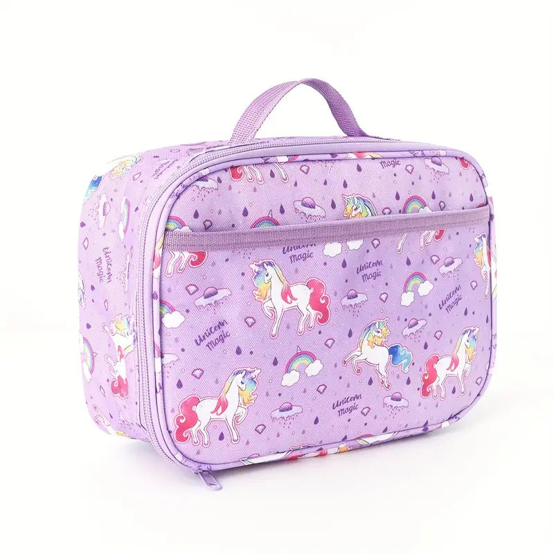 Insulated Lunch Cooler Carry Bag – Purple Unicorn 