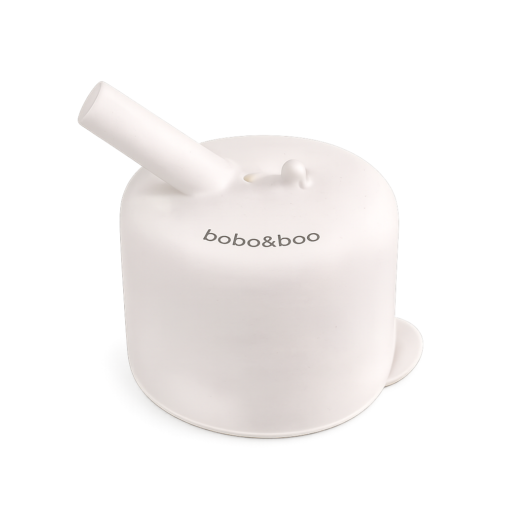 Universal Silicone Cup Lid - Sip & Straw (White)
