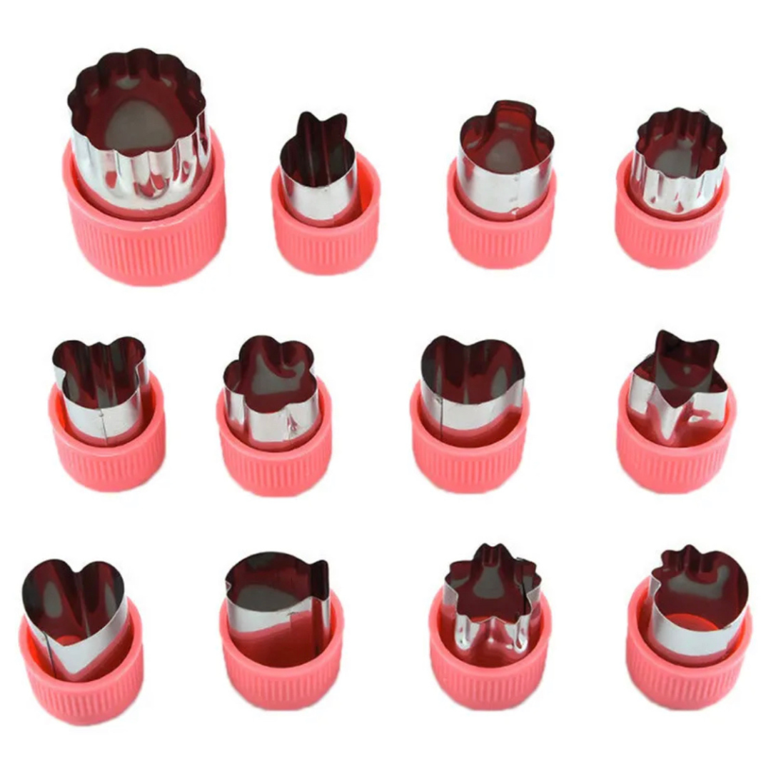 Shop Fruit & Veggie Cutters - Rose Pink - 12 Piece Set | Mum Made Yum