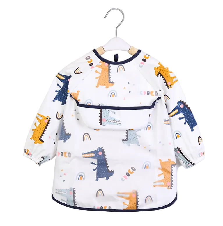 Waterproof Baby & Toddler Feeding Smock - Long Sleeve - Croc Adventure