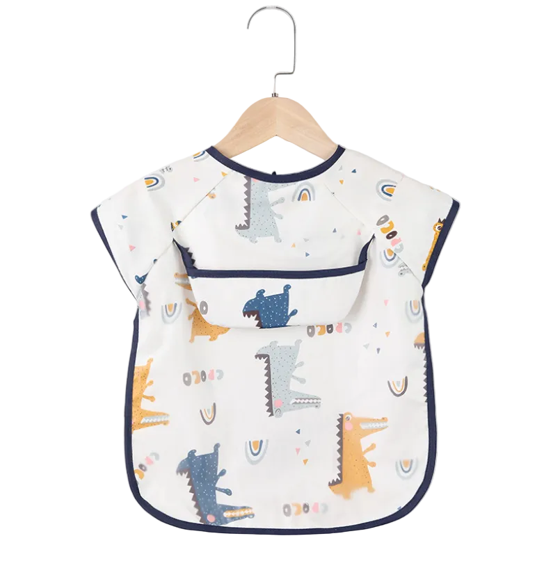 Waterproof Baby & Toddler Feeding Smock - Short Sleeve - Croc Adventure