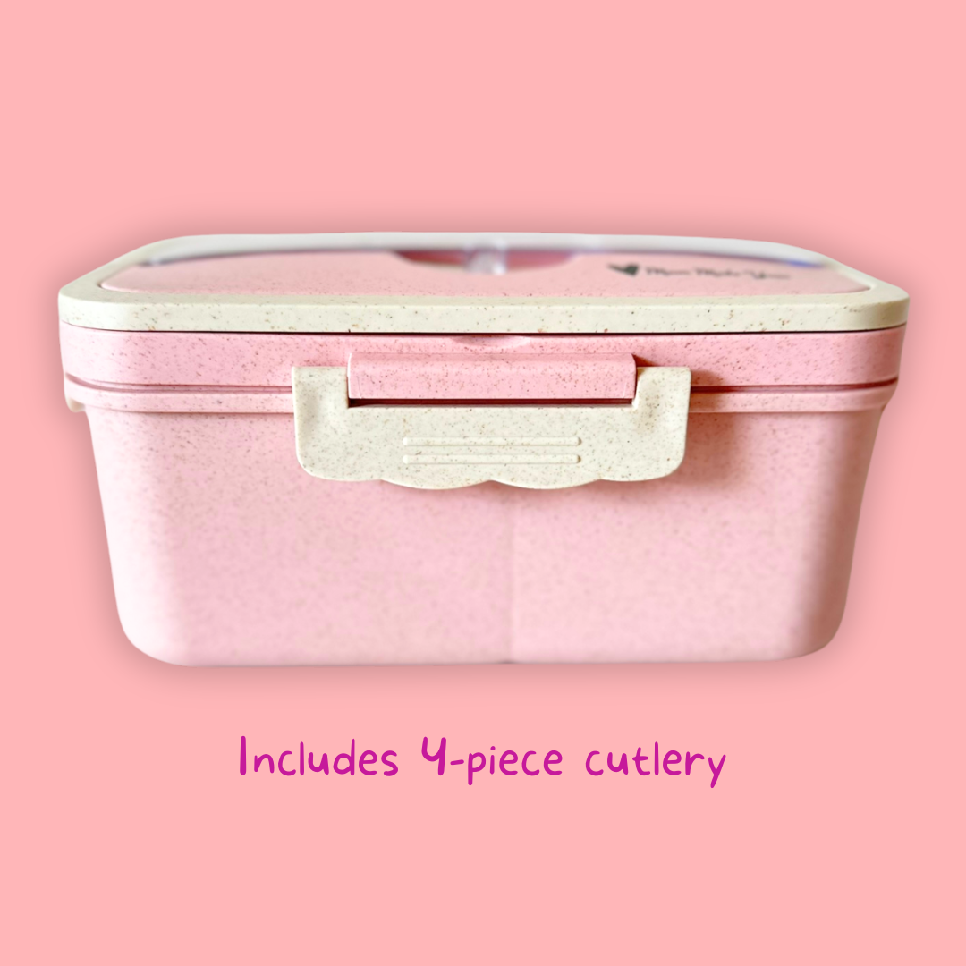 Bento Lunchbox & Cutlery - Pink