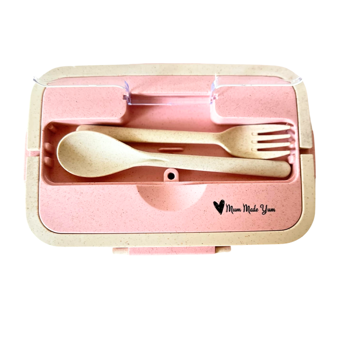 Bento Lunchbox & Cutlery - Pink