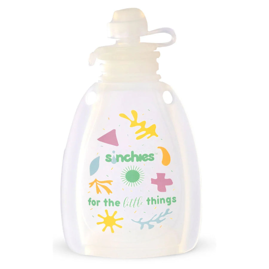 Sinchies 120ml Reusable Food Squeezy - White Pastel