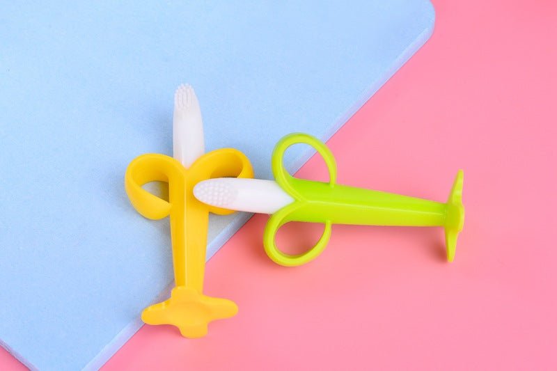 Baby Teether & Toothbrush - Banana - Mum Made YumToys