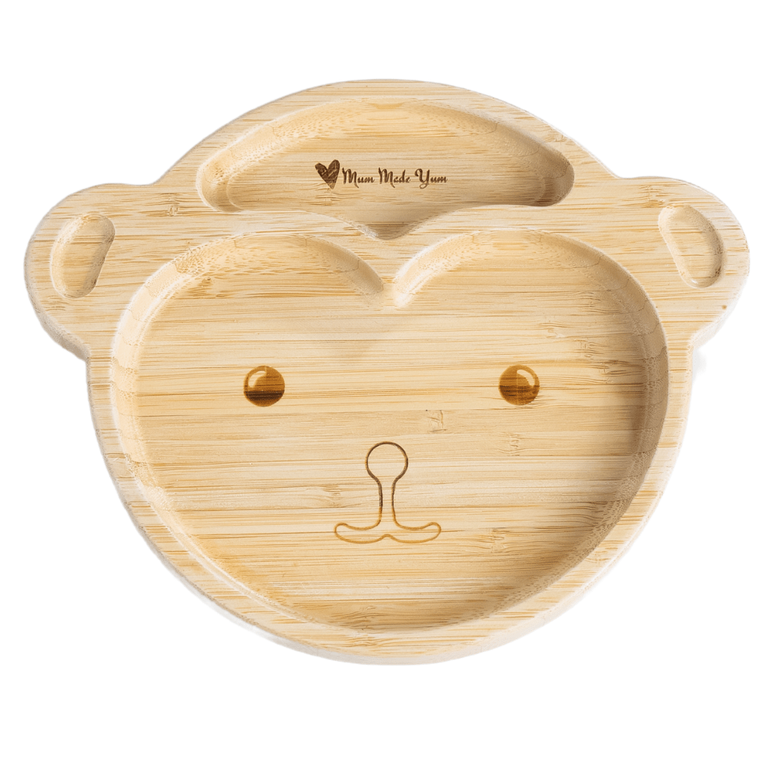 Bamboo Suction Plate - “MoMo" the Monkey - Mum Made YumBaby Tableware