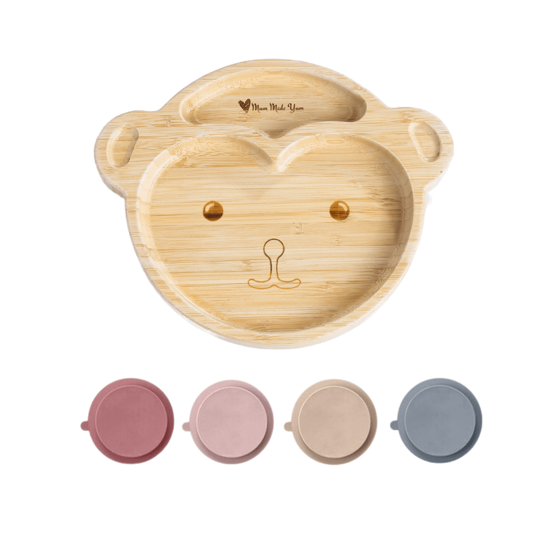 Bamboo Suction Plate - “MoMo" the Monkey - Mum Made YumBaby Tableware