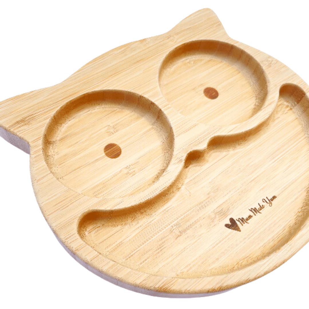 Bamboo Suction Plate - “Ollie" The Owl - Mum Made YumBaby Tableware