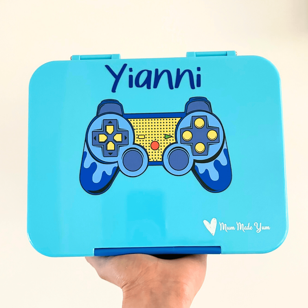 Bento Lunchbox (Large) - Light Blue Gamer - Mum Made YumLunchbox