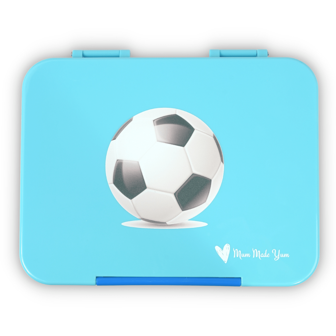 Bento Lunchbox (Large) - Light Blue Soccer - SOLD OUT - Mum Made YumLunchbox