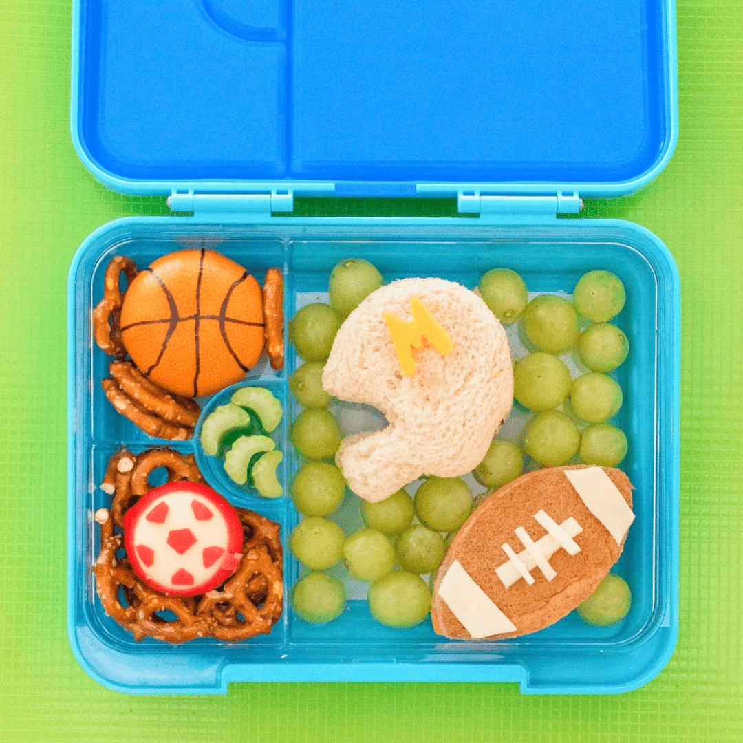 Bento Lunchbox (Large) - Light Blue Soccer - SOLD OUT - Mum Made YumLunchbox