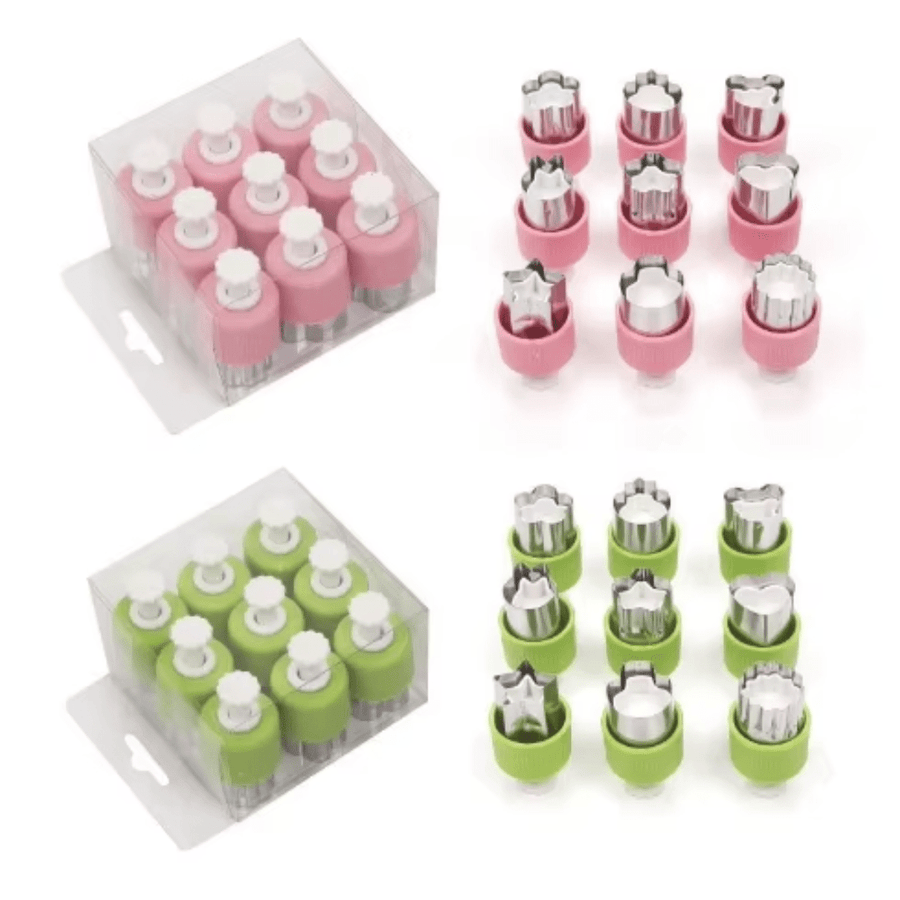 Fruit & Veggie Cutters (with pusher) - 9 Piece Set - Mum Made YumAccessories