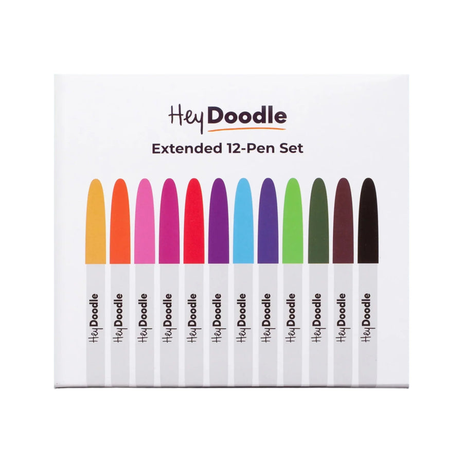 HeyDoodle Standard Colour Markers (12 Colours) - Mum Made YumToys