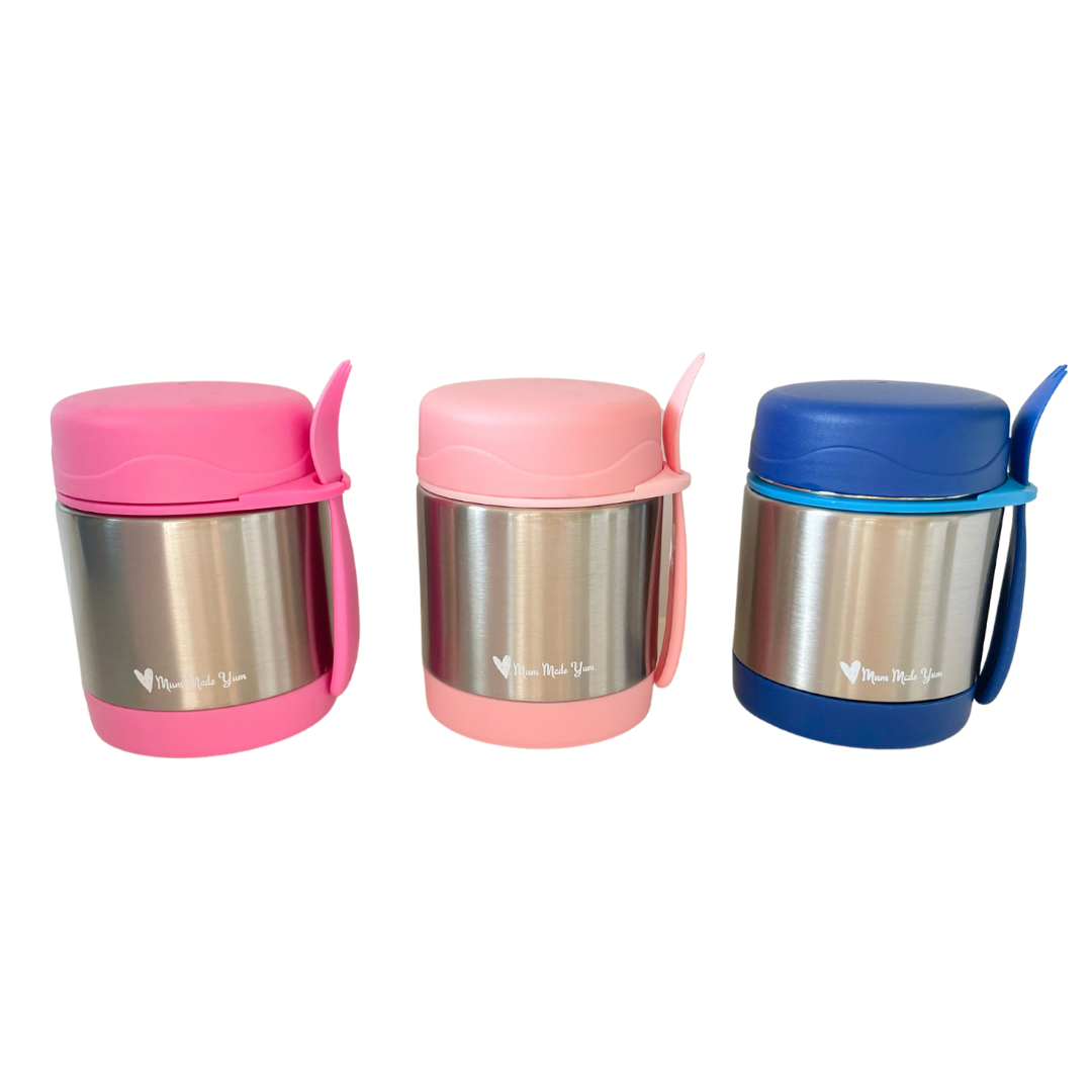 Insulated Thermal Food Jar (Leak-Proof) - Large - Light Pink, Blue