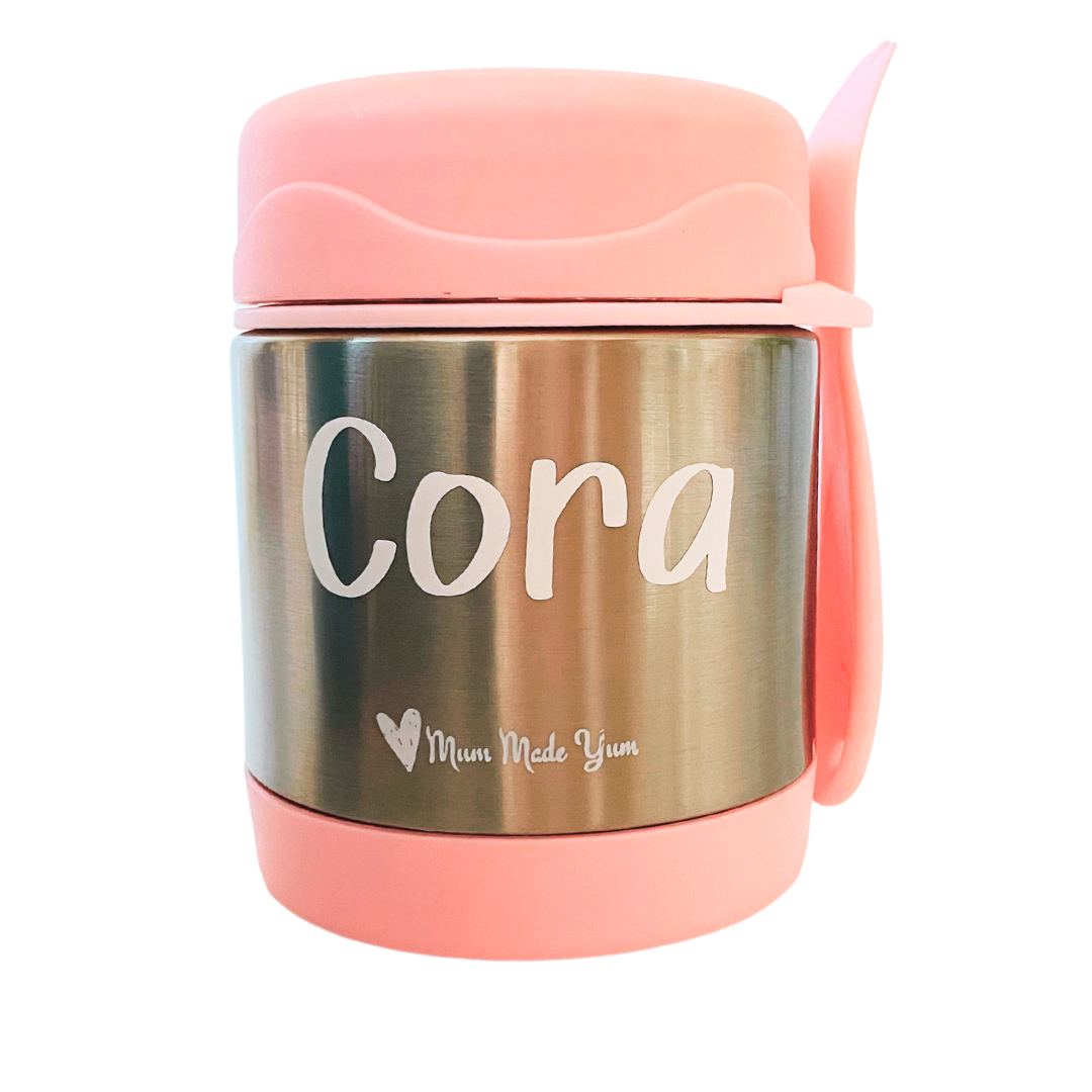 Insulated Thermal Food Jar (Leak-Proof) - Large - Light Pink Personalised