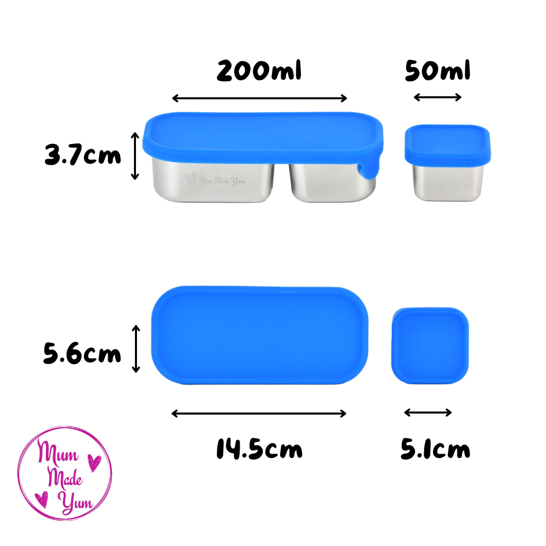 Mighty Minis Stainless Steel Containers – Set of 2 - Blue - Mum Made Yum
