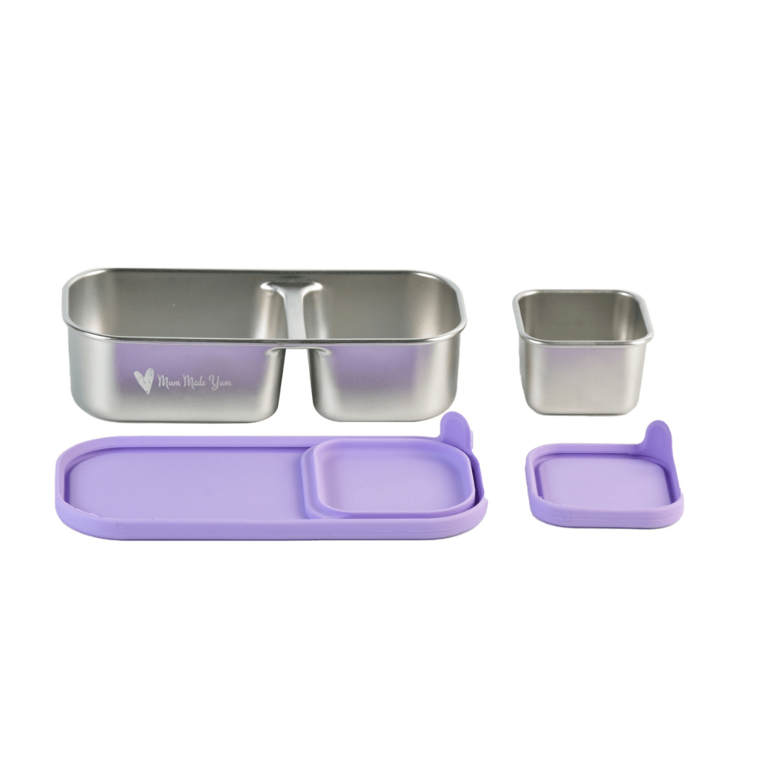 Mighty Minis Stainless Steel Containers – Set of 2 - Lilac - Mum Made Yum