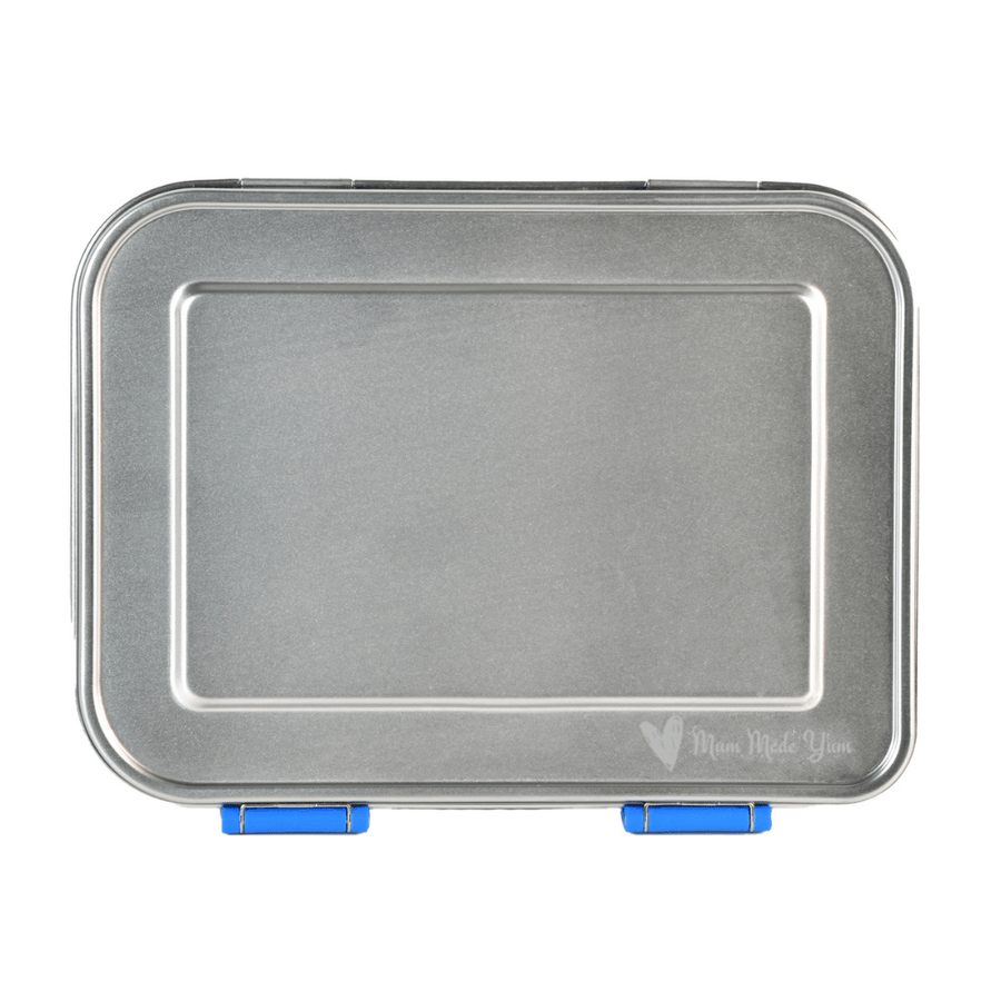 Mighty Stainless Steel 3 - Compartment Lunchbox - Blue - Mum Made Yum