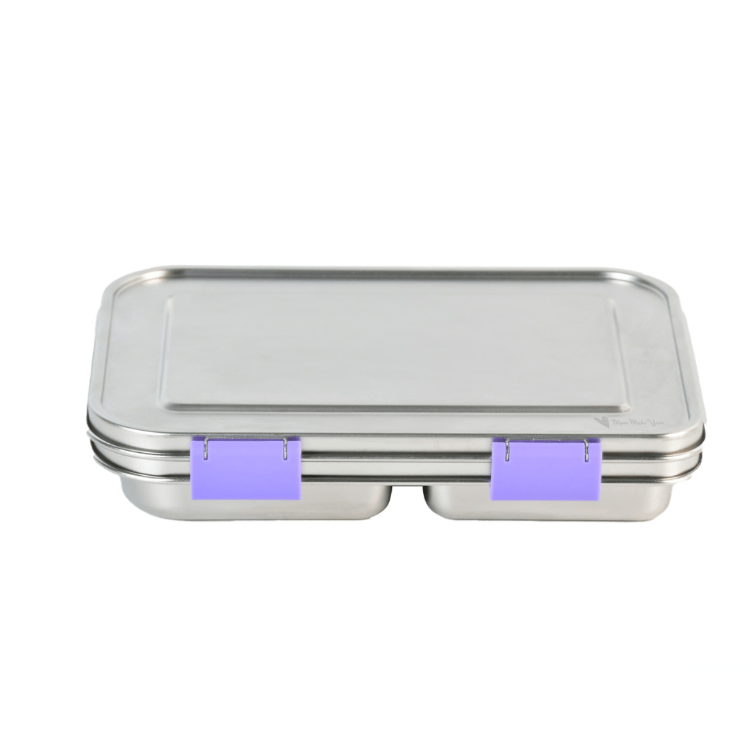 Mighty Stainless Steel 3 - Compartment Lunchbox - Lilac - Mum Made YumLunchbox
