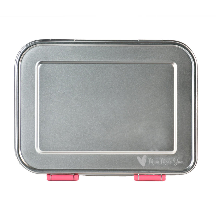 Mighty Stainless Steel 3 - Compartment Lunchbox - Pink - Mum Made Yum