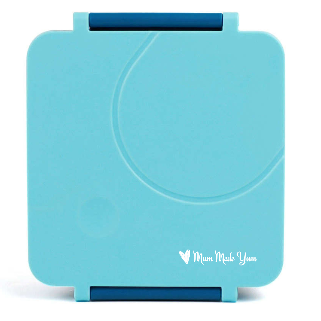 personalised blue Maxi BENTO Lunchbox MUM MADE YUM THERMOS FOOD JAR
