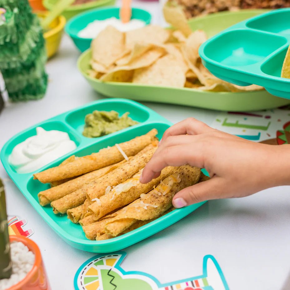 RePlay Recycled Divided Tray Plate - Aqua - Mum Made YumBaby Tableware
