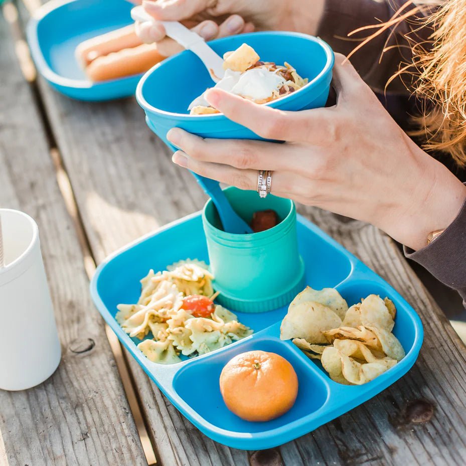 RePlay Recycled Divided Tray Plate - Sky Blue - Mum Made YumBaby Tableware